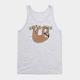 Sloth Hanging on a Tree Branch Tank Top